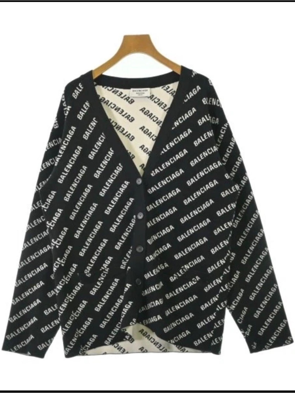 Balenciaga Black & Cream All-Over Logo Cardigan Prod no -2200693211020r20260607